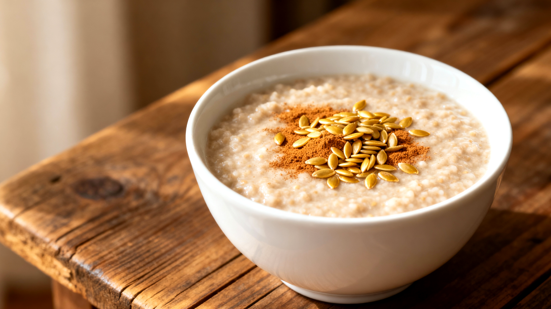 Amaranth-Porridge mit Leinsamen und Zimt"