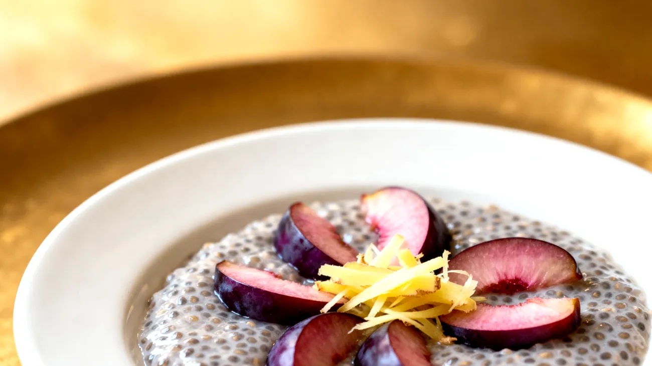 Chiasamen-Pudding mit Pflaumen und Ingwer"