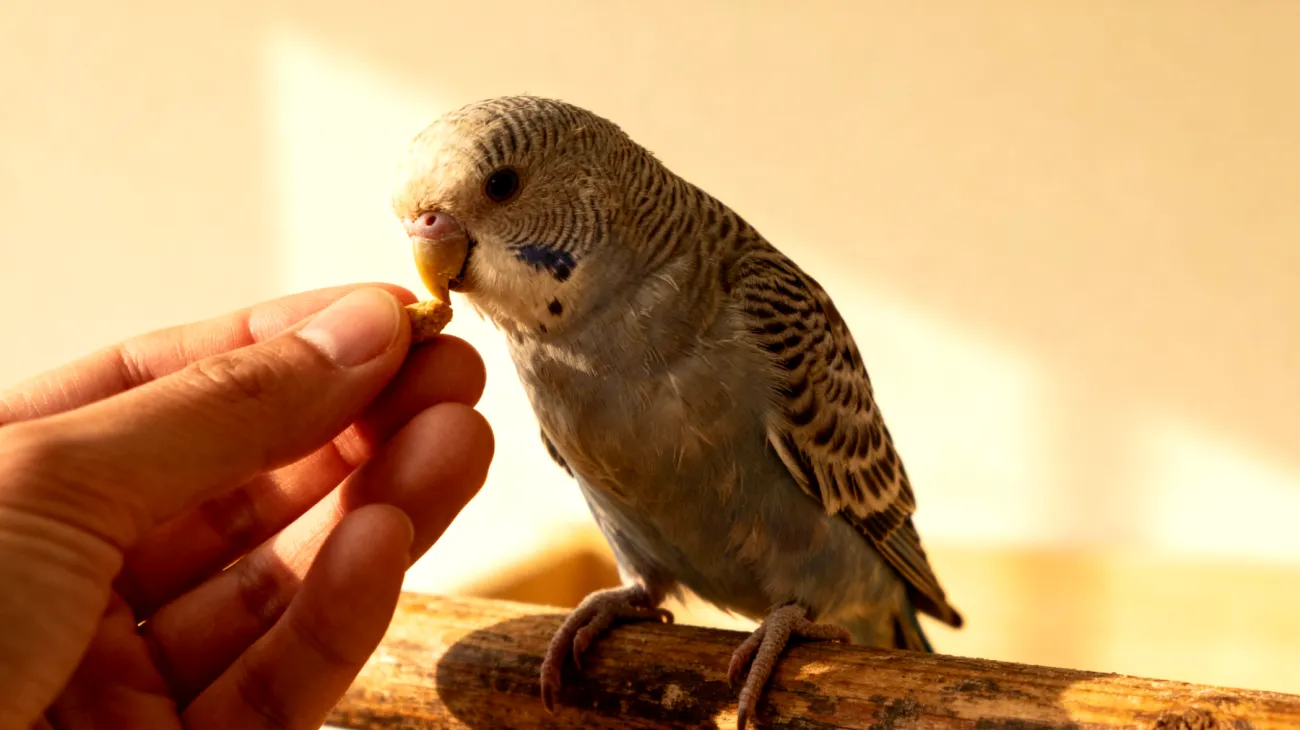 Ein alter Wellensittich zeigt Lernschwierigkeiten und verminderte Reaktionsfähigkeit beim Training, was spezielle altersgerechte Trainingsmethoden und Geduld erfordert"