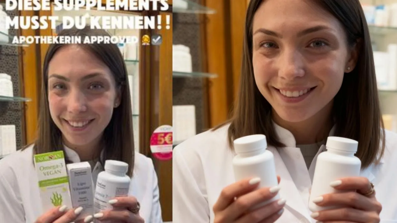 Auf DIESE 3 Supplements verzichte ich nie! Ich bin Esther, Apothekerin – hier meine Must-Haves aus der Apotheke: ☀️ Vitamin D - absoluter Klassiker, vor allem wenn man in Deutschland wohnt. Unterstützt Immunsystem, Knochen & Stimmung – am besten mit K2 und Vitamin A kombinieren für optimale Aufnahme. Wichtig: mit einer fettreichen Mahlzeit zu sich nehmen! Ich nehme das von Natugena (Code „7464\") 🐟 Omega-3 – wichtig für Herz, Gehirn & Entzündungen. Immer zu fettreichen Mahlzeiten! Das beste Omega-3 bekommt ihr bei @NORSAN GmbH („Code „Esther15\") 💤 Magnesium – entspannt Muskeln & Nerven, fördert Schlaf & Regeneration. Und ist an über 300 Stoffwechselprozessen beteiligt. Achtung! Hier gibt es verschiedene Magnesium für verschiedene Funktionen! Ich liebe das Magnesia Plus 7 von Natugena (Code „7464\") Teile den Post mit jemandem, der seine Basics noch nicht gefunden hat!🤝 #pharmacist #health #gesundheit #apothekerin #wellness #vitalität #igreach #mikronährstoffe #vitamine #supplements #healthylifestyle #supplementmusthaves #magnesium #omega3 #vitamind #langlebigkeit #prävention #longevity #longevitylifestyle #apothekerin #apotheke #wellbeing"